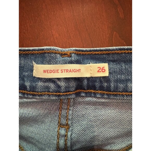 Levi’s Premium Denim Wedgie Straight Leg Button Fly Jeans Size 26 Waist - Picture 5 of 13
